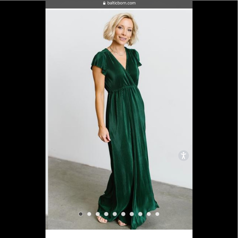 Baltic Born ATHENA PLEATED MAXI DRESS | FOREST